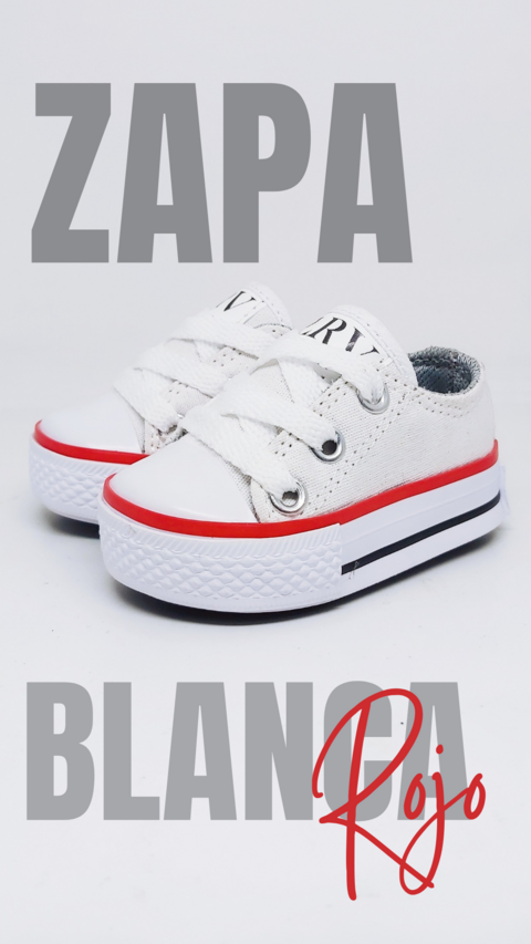 ZAPATILLAS LONA CAÑA BAJA #BlancaRojo