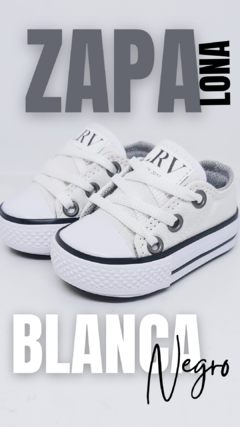 Zapatillas caña baja de LONA #BlancaNegro