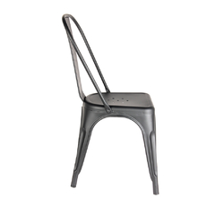 Silla Tolix de Metal Negro Mate Outlet - HOME KONG