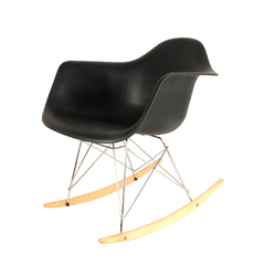 Sillón Mecedor Eames Negro x2