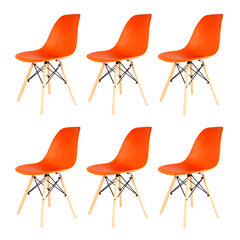 Sillas Eames Naranjas x6 - comprar online