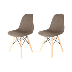 Sillas Eames Tapizadas Marrones x2