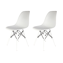 Silla Eames Monochrome Blanca x2