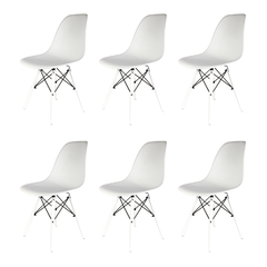 Sillas Eames Monochrome Blanca x6