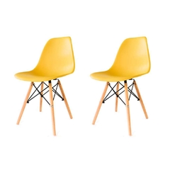 Sillas Eames Amarilla x2