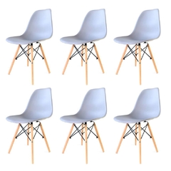 Sillas Eames Gris Claro x6