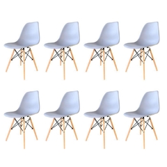 Sillas Eames Gris Claro x8