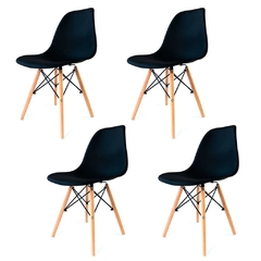 Sillas Eames Negras x4