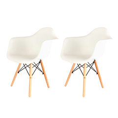 Sillónes Eames Blancos Nórdicos de Comedor x2