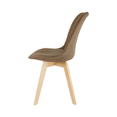 Silla Tulip Tapizada Lino Marrón - comprar online