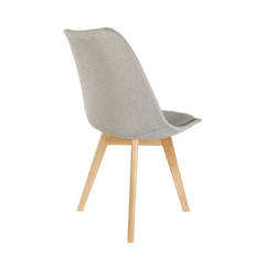 Silla Tulip Tapizada Lino Gris Claro - tienda online