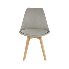 Silla Tulip Tapizada Lino Gris Claro - comprar online