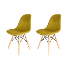 Silla Eames Tapizada Verde x2