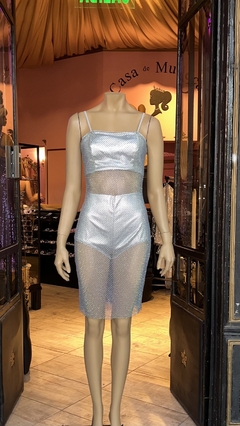 Vestido transparente con strass Art. 17635 - comprar online