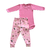 Conjunto cotton body e calça bebê rosa