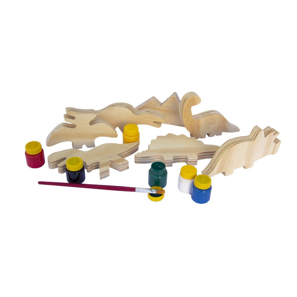 Kit de Dinossauros em Madeira para Pintar - Brinquedo Educativo - Ioiô de  Pano Brinquedos Educativos