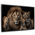 Imagem do Quadro Decorativo - Família de Leões com fundo preto Creapixel Art cod0103