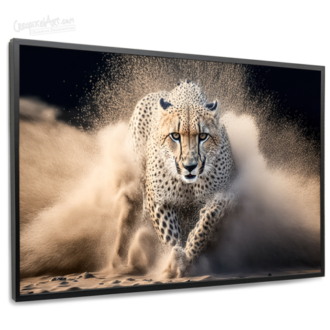 Quadros Decorativos Tigre Aguá E Fogo 120x60 3 peças em Teci