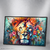 Quadro Decorativo - Leão floral efeito pintura cod0054 - comprar online