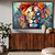 Quadro Decorativo - Leão floral efeito pintura cod0054 - Creapixel Art Quadros Decorativos
