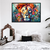 Quadro Decorativo - Leão floral efeito pintura cod0054 - loja online
