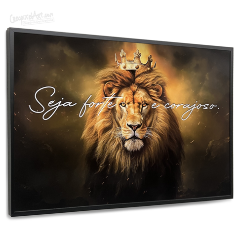 Quadro Decorativo - Leão Fogo e Água cod0083