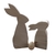 Figura Madera 2 Conejos Huevo Pascua - comprar online