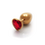Plug anal de aluminio con joya roja 'Gold Heart' base de corazón Talle M