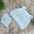 Conjunto Luva Touca de Malha Suedine - Ursinho - Azul Bebê - Touca Luva