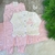 Saída Maternidade - Crochê - Manta e Jardineira e Casaco - Branco e Rosa