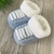 Sapatinho de Tricô para bebê Tênis - Azul e Branco - comprar online