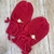 Luva para bebê de Tricô - Flor - Vermelho - Flor Off White - comprar online