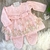 Saída Maternidade Menina Vestido Pingentes Renda Colors - Rosa - Manta Vestido e Calça - comprar online