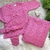 Saída Maternidade Vestido Menina Giovana - Pink - Vestido Calça Manta e Laço