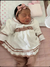 Saída Maternidade Vestido Louise - Branco com Rosê - Vestido e Manta na internet