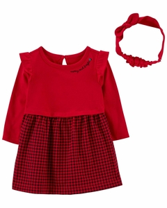 Vestido Xadrez Carter's Bebê Vermelho