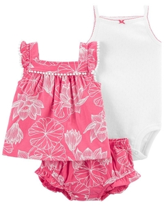 Conjunto Trio Carter´s Floral Rosè