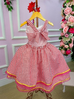 Vestido Xadrez Vermelho Infantil - comprar online