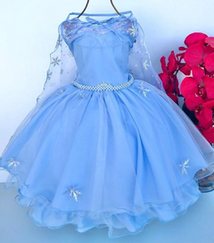 Vestido Frozen com Capa Luxo