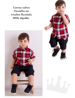 Conjunto Social Xadrez Vermelho João