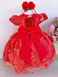 Vestido Infantil Renda Realeza Vermelho Mary - comprar online