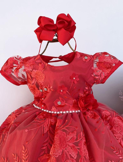 Vestido Infantil Renda Realeza Vermelho Mary na internet
