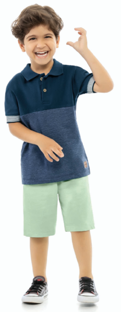 Conjunto Infantil Menino Casual Camisa Polo