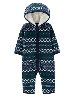 Macacão Jumpsuit Carter's Fleece Geometrics