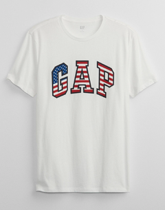 Camiseta Gap Logo Bandeira Infantil Branca na internet