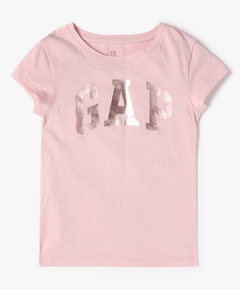 Camiseta Gap Menina Pink Methallic