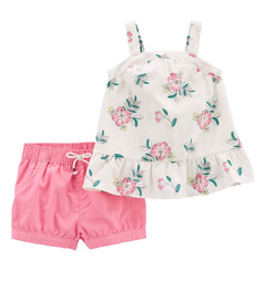 Conjunto 2 peças Bebê Carter's Floral Babado