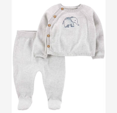 Conjunto Bebe Tricô Elefante Carter's