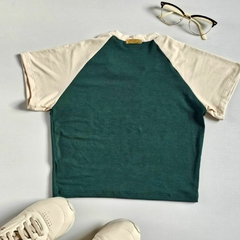 blusa cropped raglã verde infantil juvenil - (cópia) na internet