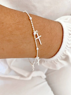 PULSERA CRUCES - PL - Hosanna Joyas